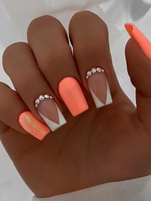 Orange and white diamonds