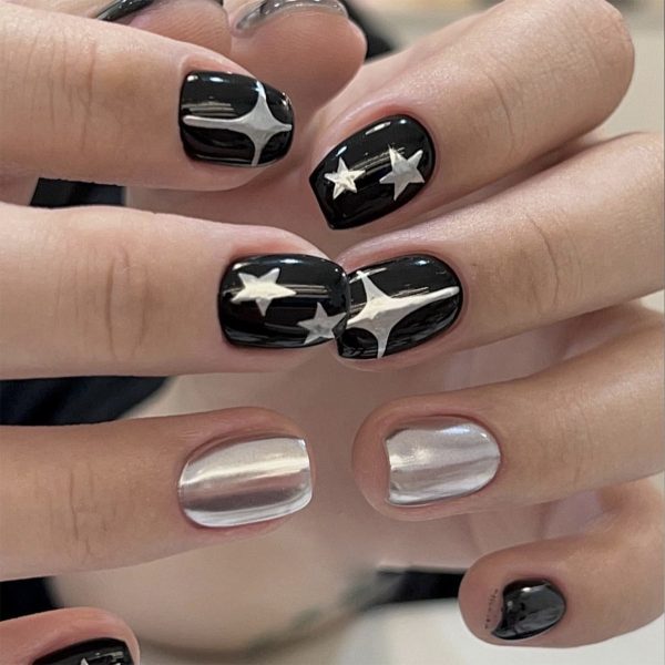 Black and silver stars