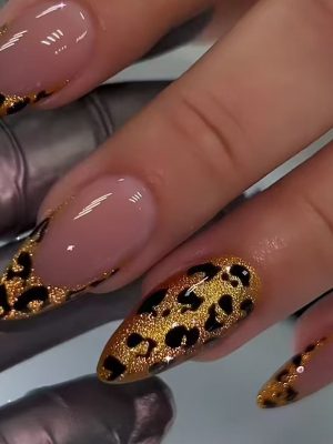 Gold leopard print and glitter