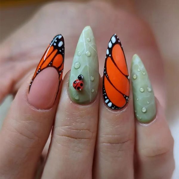 Butterfly wings and ladybugs