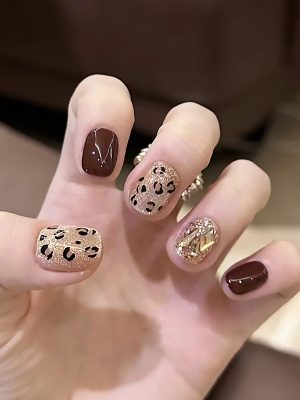 Brown and leopard print