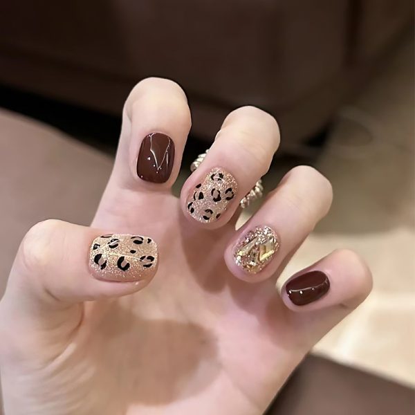 Brown and leopard print